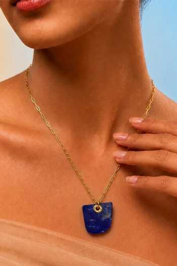 Buy_Arvino_Blue Lapis Shield Pendant Necklace _Online_at_Aza_Fashions