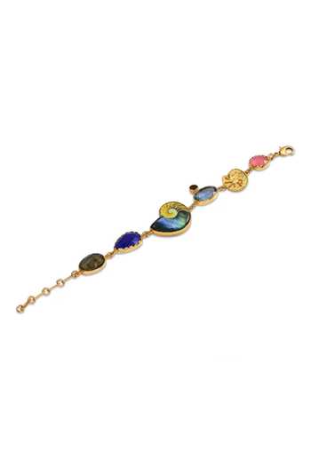Arvino_Multi Color Nautilus And Gem Charm Bracelet _Online_at_Aza_Fashions