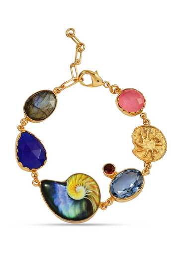 Arvino Nautilus & Multi Gem Charm Bracelet 