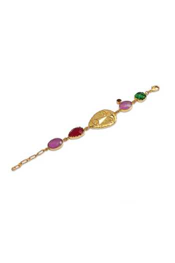 Arvino Multi Color Tribal Mask And Gem Charm Bracelet Online at Aza Fashions Arvino_Multi Color Tribal Mask And Gem Charm Bracelet _Online_at_Aza_Fashions