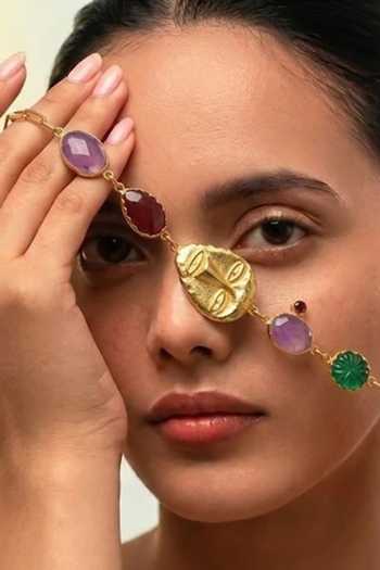 Arvino Tribal Mask & Multi Gem Charm Bracelet 