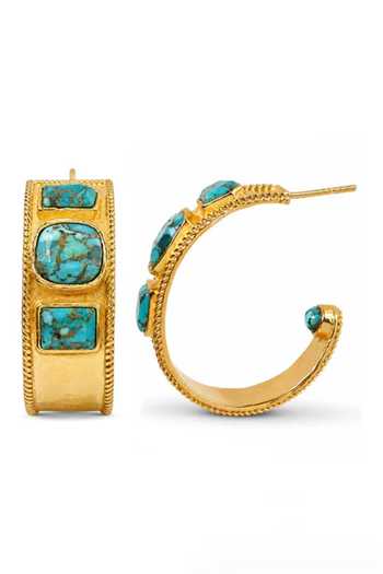 Arvino Turquoise Statement Hoop Earrings 