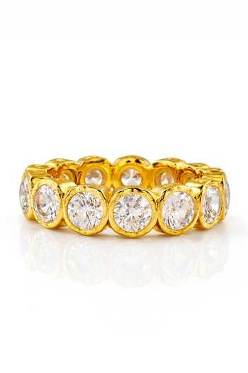 Arvino Gold Plated Crystal Bezel Eternity Band Ring Online at Aza Fashions Arvino_Gold Plated Crystal Bezel Eternity Band Ring _Online_at_Aza_Fashions