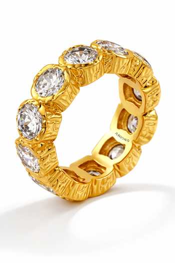 Arvino Crystal Bezel Eternity Band Ring 