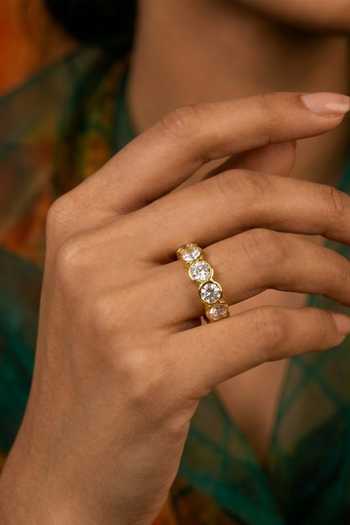 Arvino Crystal Bezel Eternity Band Ring 