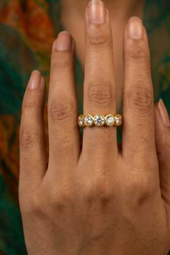 Shop Arvino Gold Plated Crystal Bezel Eternity Band Ring Online at Aza Fashions Shop_Arvino_Gold Plated Crystal Bezel Eternity Band Ring _Online_at_Aza_Fashions