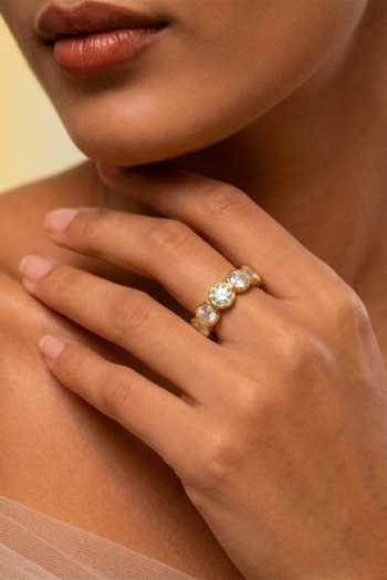 Arvino Gold Plated Crystal Bezel Eternity Band Ring at Aza Fashions Arvino_Gold Plated Crystal Bezel Eternity Band Ring _at_Aza_Fashions