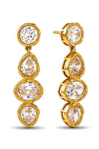 Arvino Crystal Trio Drop Statement Earrings 