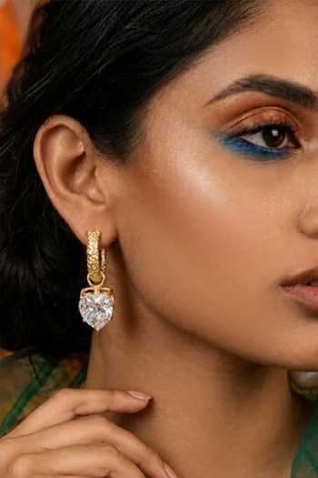 Arvino Heart Crystal Hoop Earrings 