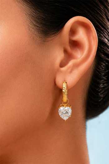 Shop Arvino Gold Plated Heart Crystal Hoop Earrings Online at Aza Fashions Shop_Arvino_Gold Plated Heart Crystal Hoop Earrings _Online_at_Aza_Fashions