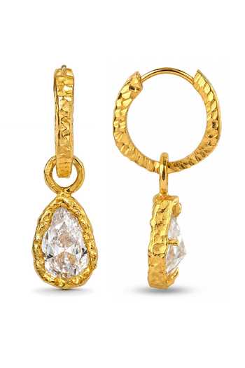 Arvino Teardrop Crystal Hoop Earrings 