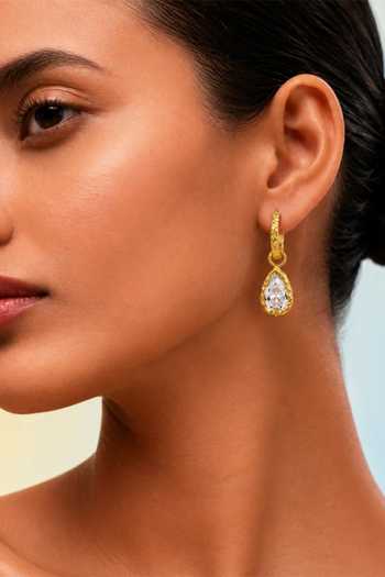 Arvino Teardrop Crystal Hoop Earrings 