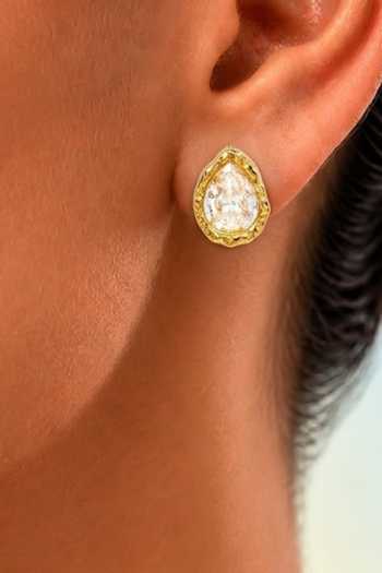 Buy Arvino Gold Plated Teardrop Crystal Stud Earrings Online at Aza Fashions Buy_Arvino_Gold Plated Teardrop Crystal Stud Earrings _Online_at_Aza_Fashions
