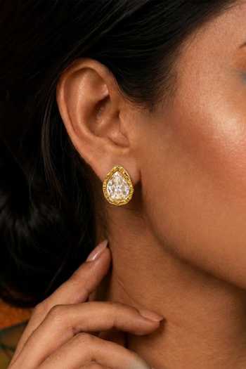 Arvino Teardrop Crystal Stud Earrings 