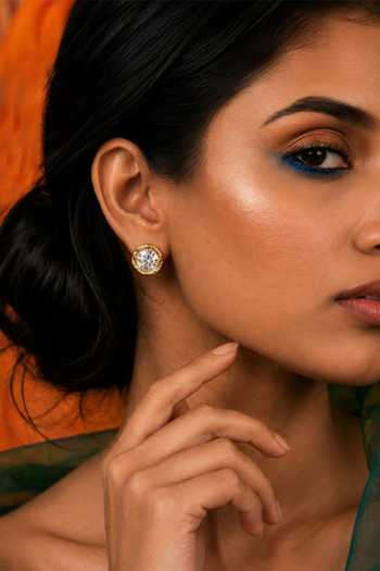 Arvino Round Crystal Stud Earrings 