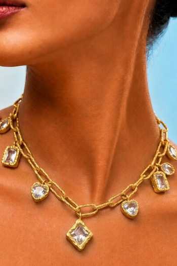 Arvino Floating Crystal Charm Necklace 