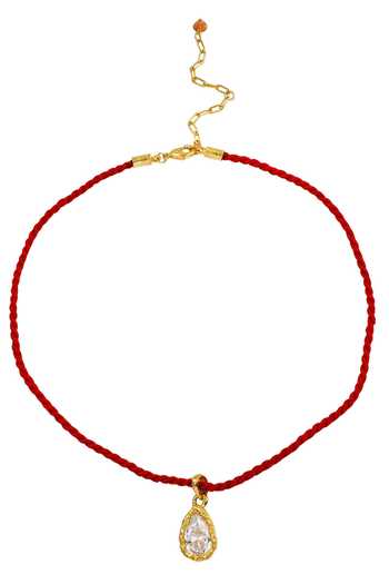 Arvino Teardrop Crystal Cord Necklace 