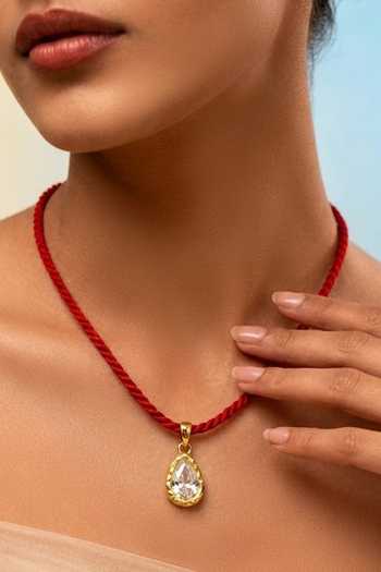 Arvino Teardrop Crystal Cord Necklace 