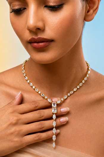 Arvino Crystal Lariat Necklace 