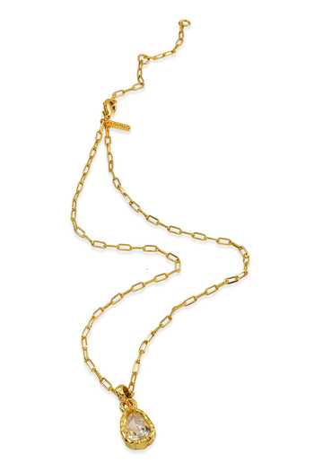 Arvino Gold Plated Teardrop Crystal Pendant Necklace Online at Aza Fashions Arvino_Gold Plated Teardrop Crystal Pendant Necklace _Online_at_Aza_Fashions