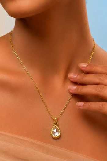 Arvino Teardrop Crystal Pendant Necklace 