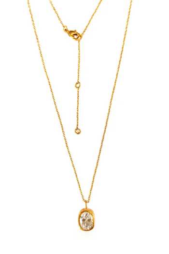 Arvino Gold Plated Crystal Drop Necklace 