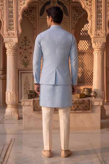 Prateek Munjal Embroidered Nehru Jacket Set 