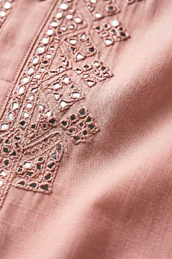 Buy_Prateek Munjal_Pink Cotton Kurta Pant Set _Online_at_Aza_Fashions