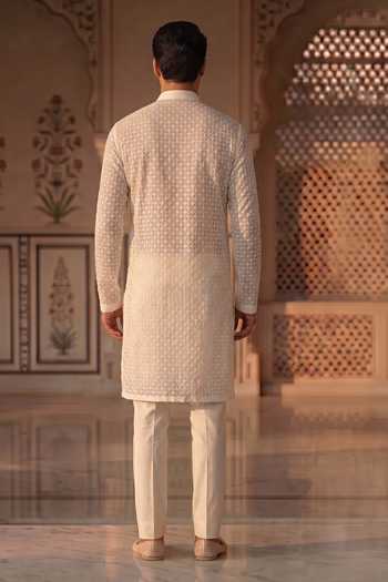 Prateek Munjal Chikankari Kurta Pant Set 
