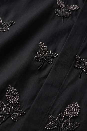 Buy_Prateek Munjal_Black Rayon Floral Embroidered Shirt _Online_at_Aza_Fashions