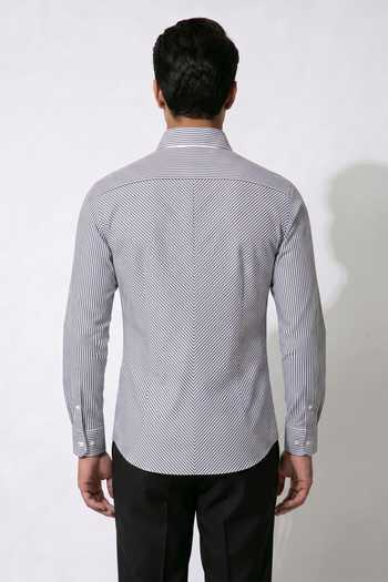 Prateek Munjal Diagnal Striped Shirt 