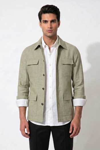 Prateek Munjal Linen Bomber Jacket