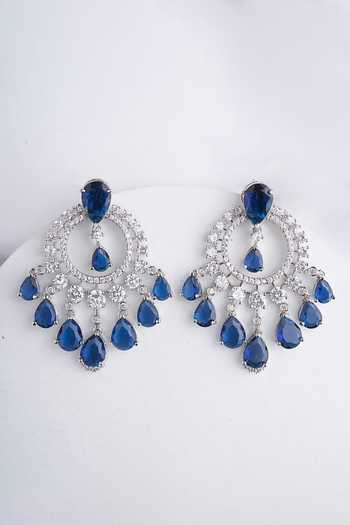 Shop Mozaati Blue Aashna Earrings at Aza Fashions Shop_Mozaati_Blue Aashna Earrings _at_Aza_Fashions