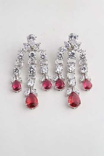 Shop Mozaati Silver Plated Avere Earrings at Aza Fashions Shop_Mozaati_Silver Plated Avere Earrings _at_Aza_Fashions