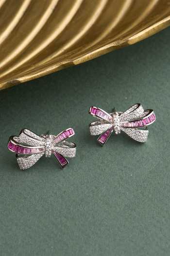 Mozaati Bow Baguette Earrings 