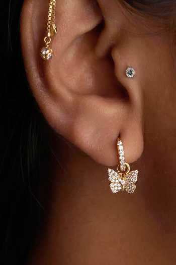 Mozaati Butterfly Huggies Earrings 