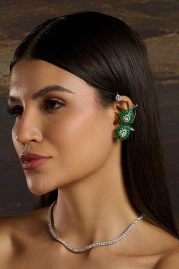 Mozaati Dual Pear Cuff Earrings 