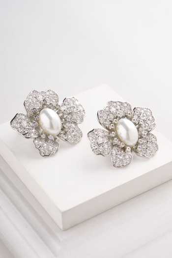 Mozaati Oval Flower Earrings 