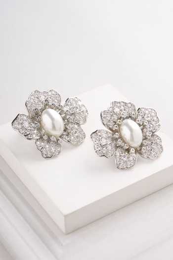 Mozaati Oval Flower Earrings 