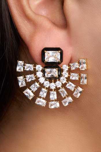 Mozaati Fan Enamel Earrings 