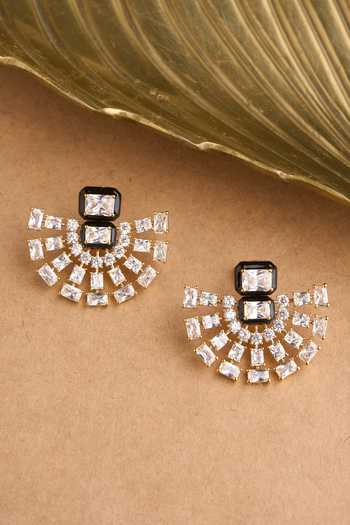 Mozaati Fan Enamel Earrings 