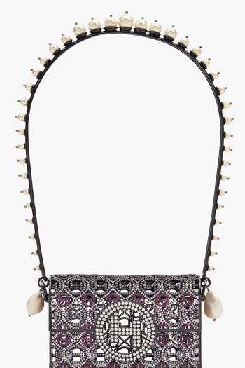 Outhouse_Black Pico Minaudiere Couture Handbag _Online_at_Aza_Fashions