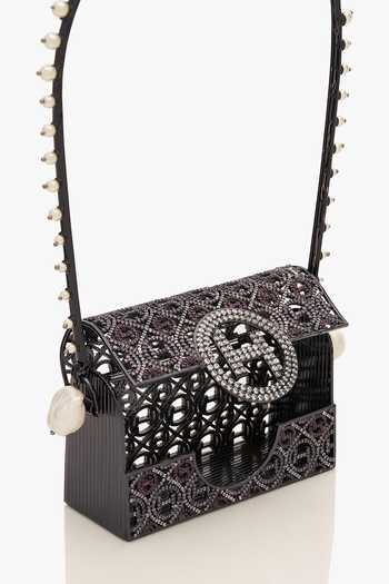 Buy_Outhouse_Black Pico Minaudiere Couture Handbag _Online_at_Aza_Fashions