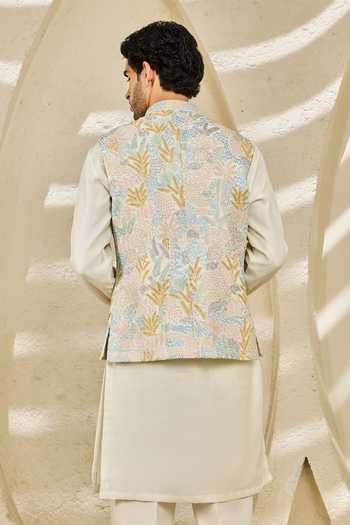 Sarab Khanijou Serene Garden Nehru Jacket & Kurta Set 
