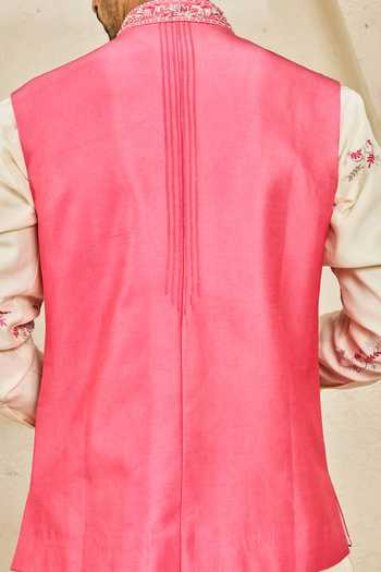 Sarab Khanijou Gulabi Bagh Nehru Jacket & Kurta Set 