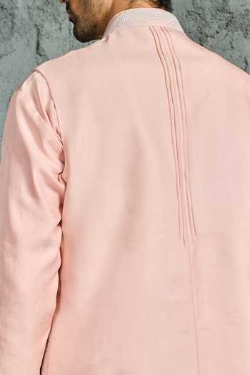 Sarab Khanijou Blush Opulence Nehru Jacket & Kurta Set 
