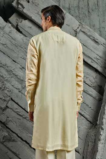Sarab Khanijou Ivory Muse Flroal Embroidered Kurta Set 
