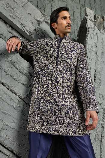 Sarab Khanijou Blue Radiance Embroidered Kurta Set 