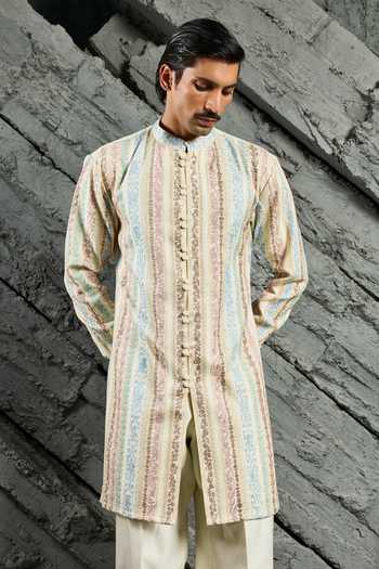 Sarab Khanijou Soft Pearl Embroidered Kurta Set 