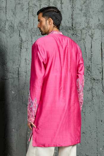 Sarab Khanijou Gulrang Ridge Embroidered Short Kurta Set 